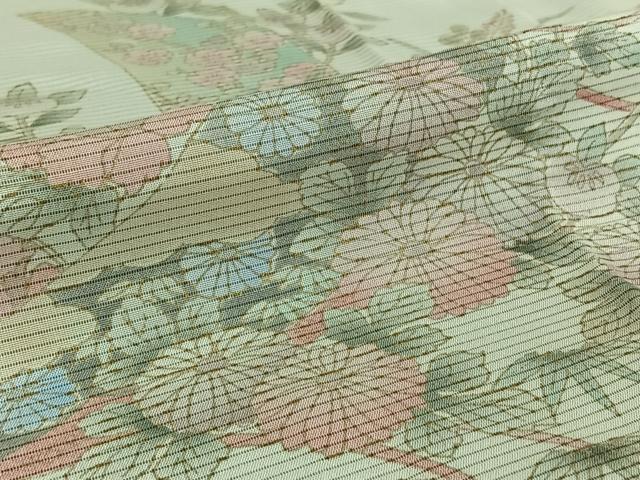 平和屋着物▽訪問着 無双 紗袷 紗×絽 短冊花文 正絹 逸品 AABE0686jh
