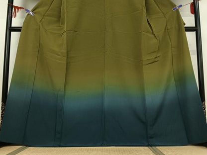 平和屋着物▽訪問着 単衣 霞文 暈し染め 正絹 逸品 AABE0687jh