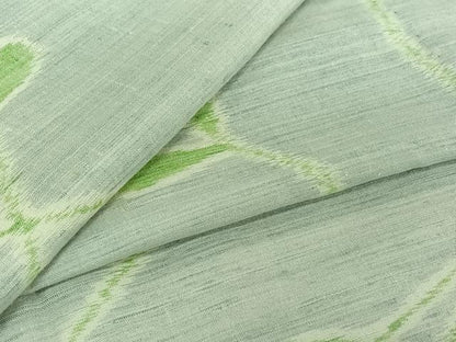 平和屋着物▽上質な紬　単衣　唐草文　正絹　逸品　AABE0688jh