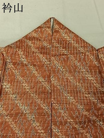 平和屋着物▽上質な紬 単衣 絞り 斜縞 正絹 逸品 AABE0692jh