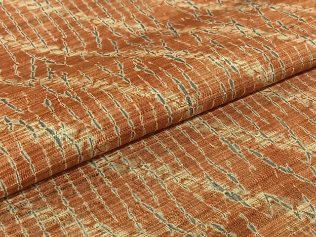 平和屋着物▽上質な紬 単衣 絞り 斜縞 正絹 逸品 AABE0692jh