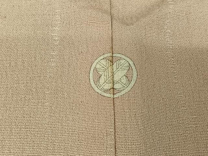 平和屋着物▽上質な紬 単衣 杢目文様 正絹 逸品 AABE0694jh