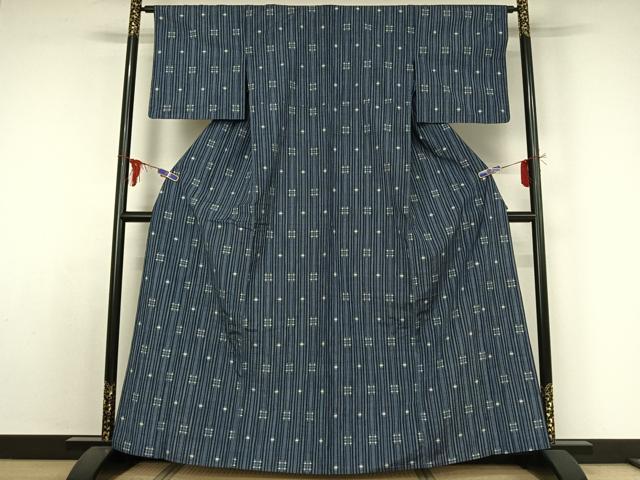 平和屋着物▽上質な紬　単衣　縞　正絹　逸品　AABE0695jh 平和屋着物▽上質な紬 単衣 縞 正絹 逸品 AABE0695jh