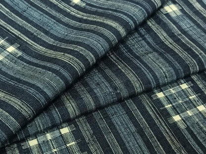 平和屋着物▽上質な紬 単衣 縞 正絹 逸品 AABE0695jh