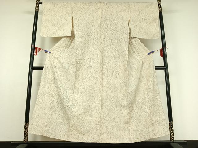 平和屋着物▽上質な紬 単衣 杢目文様 正絹 逸品 AABE0696jh