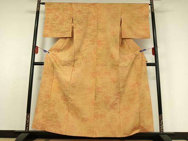 平和屋着物▽上質な紬 単衣 霞文 正絹 逸品 AABE0697jh