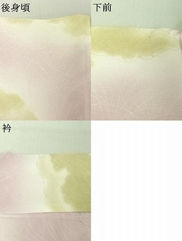 平和屋着物▽上質な小紋 単衣 雲取り文 暈し染め 正絹 逸品 AABE0703jh