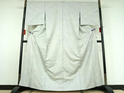 平和屋着物▽お召 単衣 幾何学文様 やまと誂製 正絹 逸品 AABE0704jh