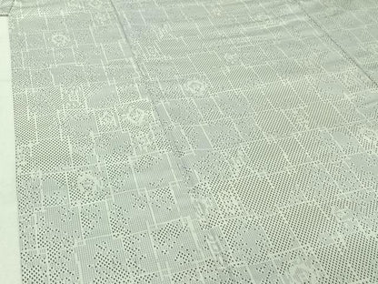 平和屋着物▽お召 単衣 幾何学文様 やまと誂製 正絹 逸品 AABE0704jh