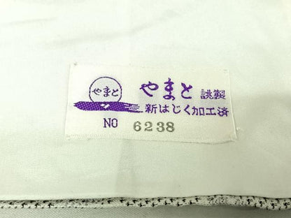 平和屋着物▽お召 単衣 幾何学文様 やまと誂製 正絹 逸品 AABE0704jh