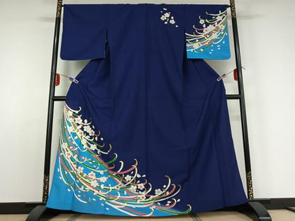 平和屋着物▽訪問着 単衣 束ね熨斗花文 金彩 洗える着物 AABE0709jh