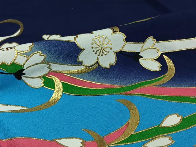 平和屋着物▽訪問着 単衣 束ね熨斗花文 金彩 洗える着物 AABE0709jh