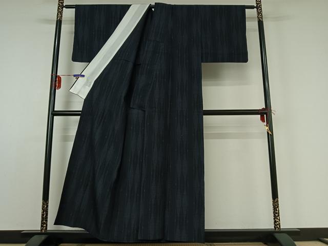 平和屋着物▽上質な紬 単衣 立涌文 正絹 逸品 AABE0710jh
