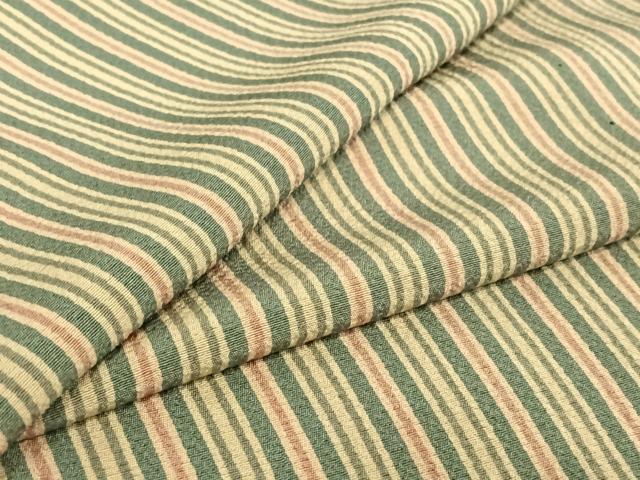 平和屋着物▽上質な小紋　単衣　縞　正絹　逸品　AABE0713jh