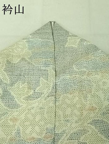 平和屋着物▽本場結城紬 重要無形文化財 単衣 100亀甲 草花文 正絹 逸品 AABE0719jh