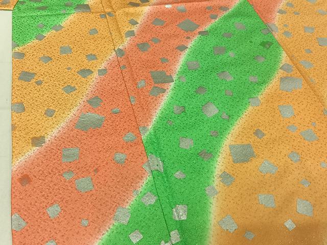 平和屋着物▽小紋 単衣 箔散らし文様 銀彩 洗える着物 AABE0720jh