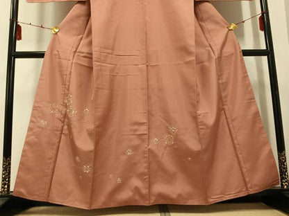 平和屋着物●本場大島紬 訪問着 刺繍 草花文 金銀糸 正絹 逸品 AABE0726ph