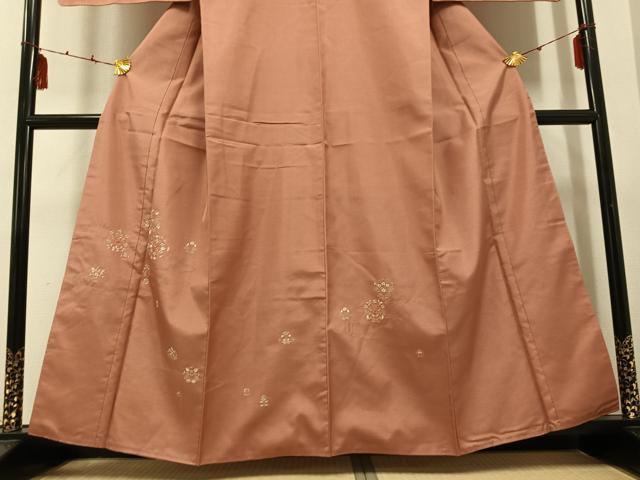 平和屋着物●本場大島紬 訪問着 刺繍 草花文 金銀糸 正絹 逸品 AABE0726ph