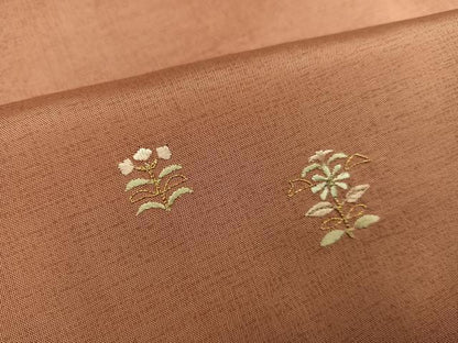 平和屋着物●本場大島紬 訪問着 刺繍 草花文 金銀糸 正絹 逸品 AABE0726ph