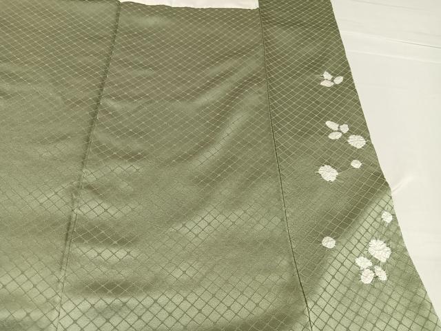平和屋着物●訪問着 絞り 刺繍 草花文 金彩 正絹 逸品 AABE0735ph