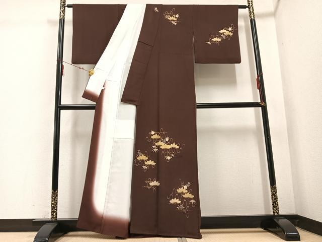 平和屋着物○訪問着 駒刺繍 松竹梅 金彩 正絹 逸品 AABE0737ph