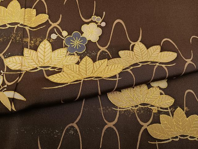 平和屋着物○訪問着 駒刺繍 松竹梅 金彩 正絹 逸品 AABE0737ph