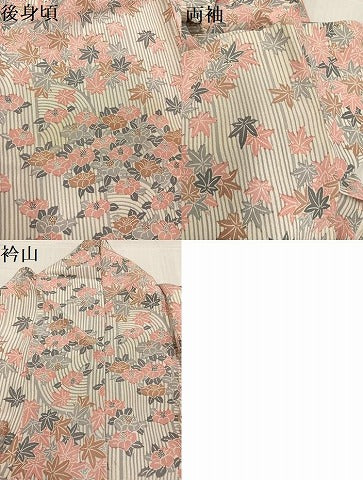 平和屋着物●上質な小紋　型染め　草花文　正絹　逸品　AABE0740ph