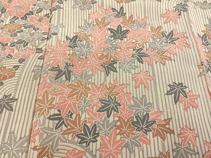 平和屋着物●上質な小紋　型染め　草花文　正絹　逸品　AABE0740ph