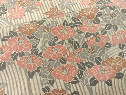 平和屋着物●上質な小紋　型染め　草花文　正絹　逸品　AABE0740ph