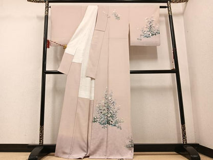 平和屋着物●訪問着　友禅　作家物　枝花文　暈し染め　正絹　逸品　AABE0754ph