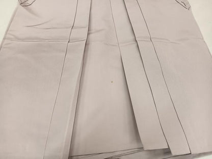 平和屋着物●男性　馬乗り袴　色無地　灰桜色　正絹　逸品　AABE0778ph
