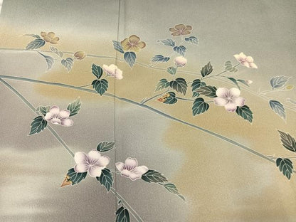 平和屋着物●訪問着　友禅　作家物　枝花文　暈し染め　正絹　逸品　AABE0791ph