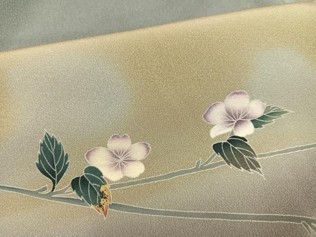 平和屋着物●訪問着　友禅　作家物　枝花文　暈し染め　正絹　逸品　AABE0791ph