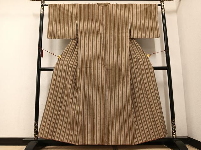平和屋着物●上質な紬　間道　正絹　逸品　AABE0797ph