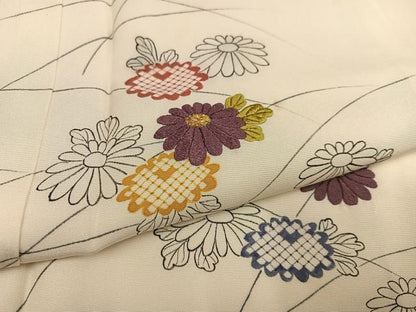 平和屋着物●訪問着　刺繍　舞花文　金糸　正絹　逸品　AABE0800ph