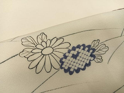 平和屋着物●訪問着　刺繍　舞花文　金糸　正絹　逸品　AABE0800ph