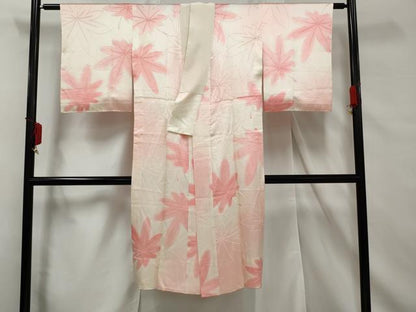 平和屋着物■長襦袢 無双仕立て 舞葉文 地紋起こし 暈し染め 正絹 逸品 AABE0815gw