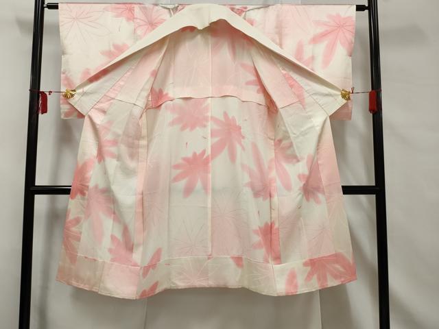 平和屋着物■長襦袢 無双仕立て 舞葉文 地紋起こし 暈し染め 正絹 逸品 AABE0815gw