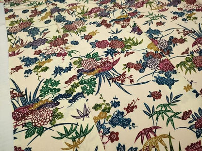 平和屋着物■上質な小紋　型染め　草花文　正絹　逸品　AABE0851gw