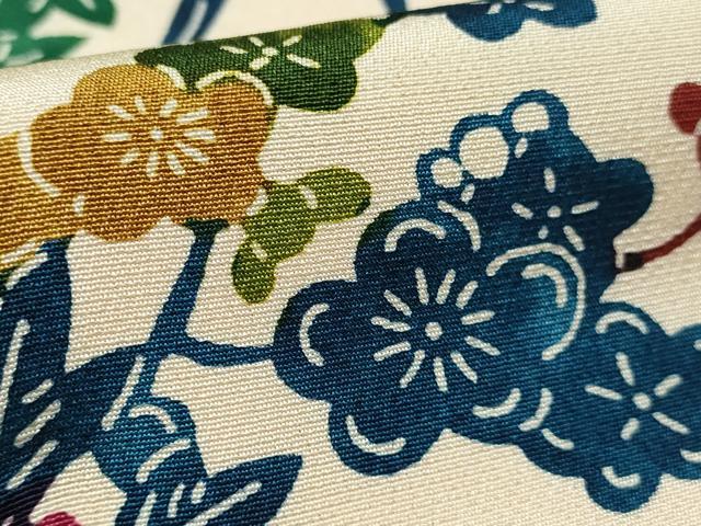 平和屋着物■上質な小紋　型染め　草花文　正絹　逸品　AABE0851gw
