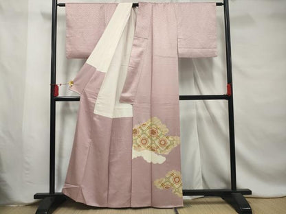 平和屋着物■豪華色留袖 駒刺繍 雲取り吉祥花文 金彩 正絹 逸品 AABE0859gw