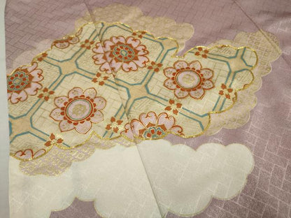 平和屋着物■豪華色留袖 駒刺繍 雲取り吉祥花文 金彩 正絹 逸品 AABE0859gw