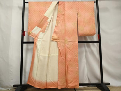 平和屋着物■上質な小紋　花青海波地紋　暈し染め　正絹　逸品　AABE0869gw