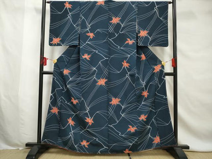 平和屋着物■上質な小紋　草花文　正絹　逸品　AABE0881gw