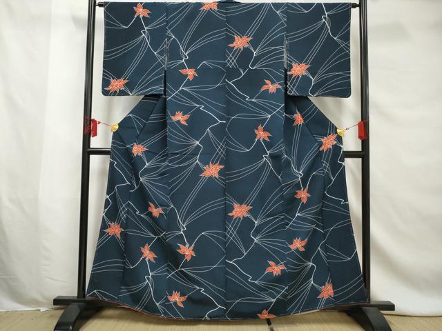 平和屋着物■上質な小紋　草花文　正絹　逸品　AABE0881gw