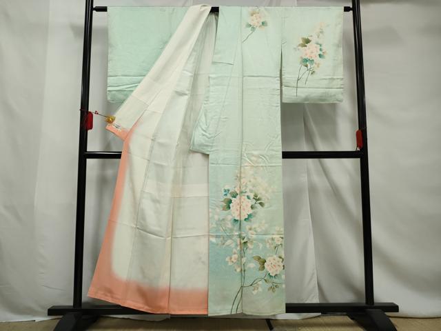 平和屋着物■訪問着　草花文　暈し染め　やまと誂製　正絹　逸品　AABE0896gw