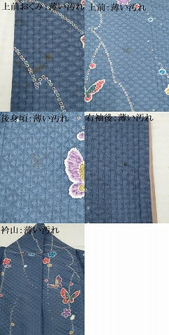 平和屋着物■上質な小紋　舞蝶枝花文　金彩　正絹　逸品　AABE0899gw