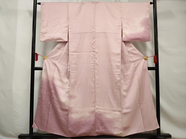 平和屋着物■訪問着　刺繍　エ霞雪芝花文　暈し染め　金糸　正絹　逸品　AABE0905gw