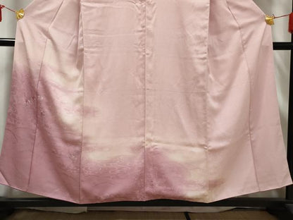 平和屋着物■訪問着　刺繍　エ霞雪芝花文　暈し染め　金糸　正絹　逸品　AABE0905gw