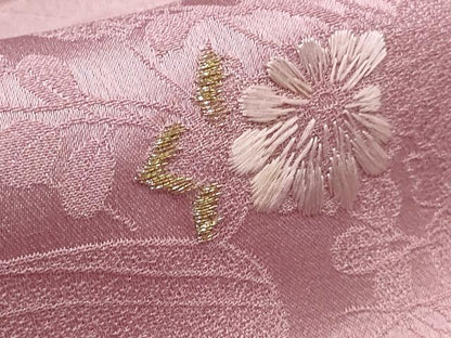 平和屋着物■訪問着　刺繍　エ霞雪芝花文　暈し染め　金糸　正絹　逸品　AABE0905gw